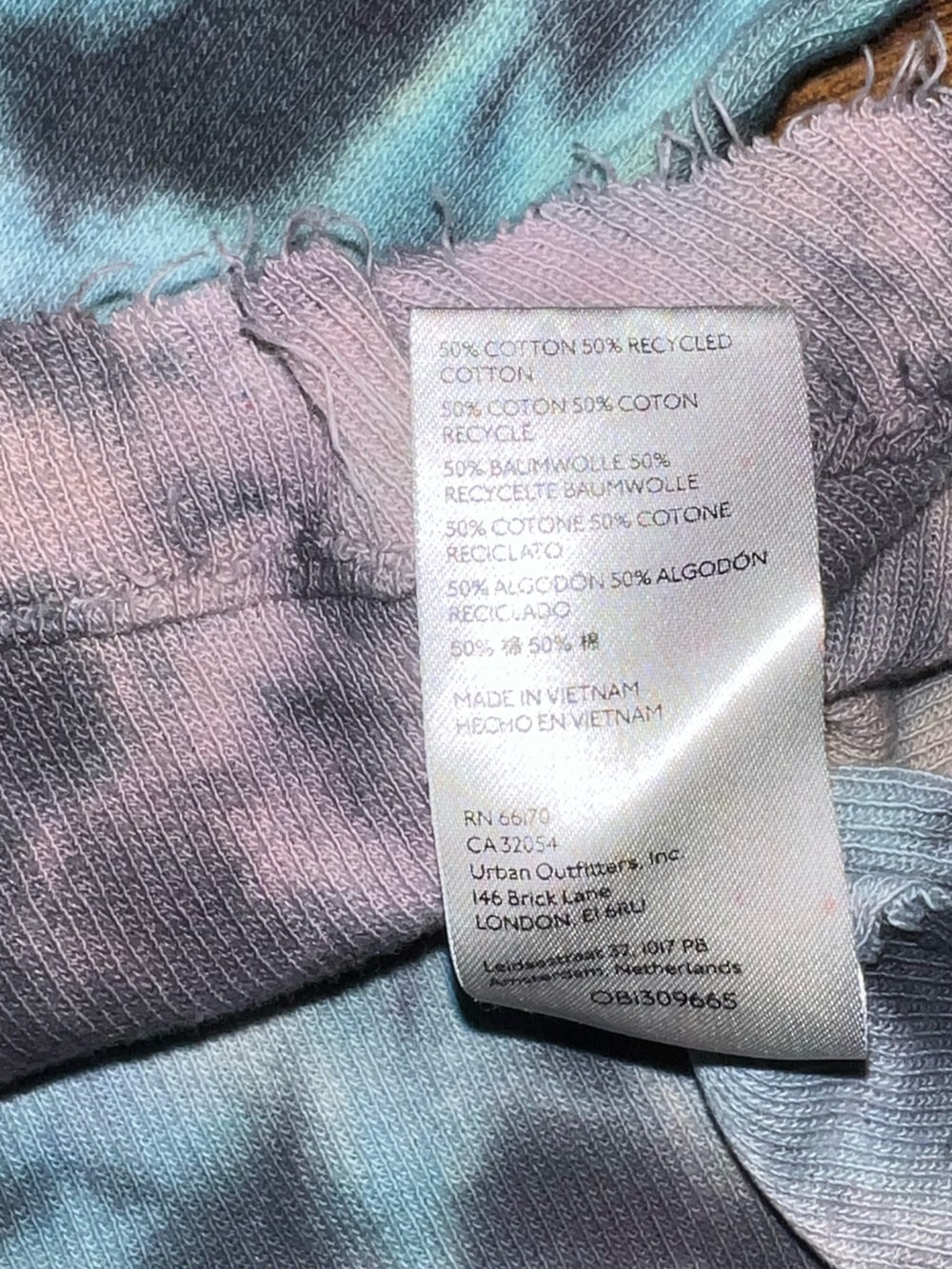 We The Free Waffle Knit Pastel Tie Dye Thermal Raw Hem Distressed Top Size XS - Picture 11 of 11